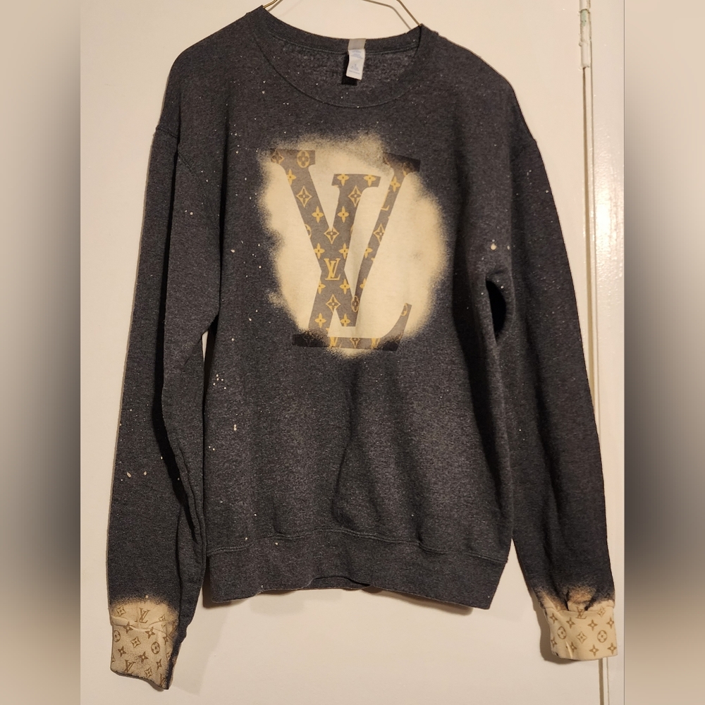Bleached Louis Vuitton Sweatshirt size small